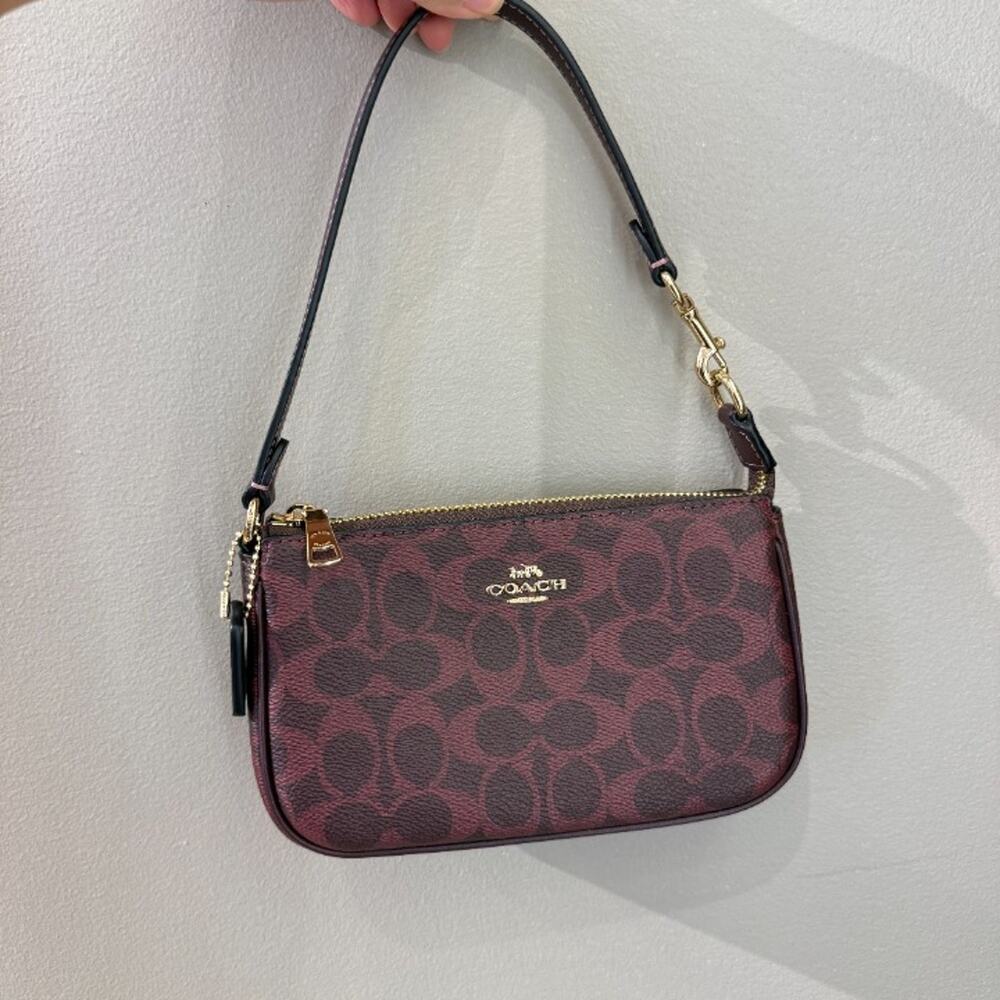 New‼️Coach Nolita 19 In Signature Canvas CW426 Black Currant